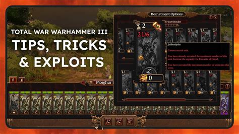 Useful tips/tricks and exploits for Total war Warhammer 3.
